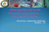 Diversity Leadership Workshop Slidell, LA Presented by Patricia Brown NWS WFO New Orleans/Baton Rouge, LA April 13, 2010.