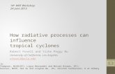 How radiative processes can influence tropical cyclones Robert Fovell and Yizhe Peggy Bu University of California, Los Angeles rfovell@ucla.edu 1 Thanks.