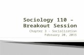 Chapter 3 - Socialization February 20, 2015.