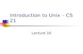 Introduction to Unix – CS 21 Lecture 10. Lecture Overview Midterm questions Jobs and processes description The foreground and background Controlling jobs.