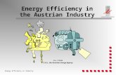 Energy efficiency in Industry Energy Efficiency in the Austrian Industry Otto STARZER E.V.A., the Austrian Energy Agency.