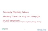 1 Siggraph 2006, 7/31/2006 cmg/ Triangular Manifold Splines Xianfeng David Gu, Ying He, Hong Qin SMI 2005, “Manifold Splines” GMP 2006,