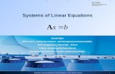 Systems of Linear Equations 1Daniel Baur / Numerical Methods for Chemical Engineers / Linear Equation Systems Daniel Baur ETH Zurich, Institut für Chemie-