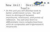 New Unit: Derivative Tools In this unit you will develop tools to better understand curves. You will learn to distinguish between maximums, minimums, and.