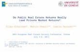 Do Public Real Estate Returns Really Lead Private Market Returns? Elias Oikarinen*, Martin Hoesli**, Camilo Serrano*** 20th European Real Estate Society.