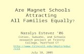Are Magnet Schools Attracting All Families Equally ? Naralys Estevez ’06 Cities, Suburbs, and Schools research project at Trinity College, Hartford CT.