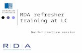 RDA refresher training at LC Guided practice session.