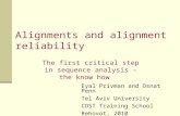 Alignments and alignment reliability The first critical step in sequence analysis – the know how Eyal Privman and Osnat Penn Tel Aviv University COST Training.