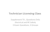 Technician Licensing Class Supplement T0, Questions Only Electrical and RF Safety 3 Exam Questions, 3 Groups.