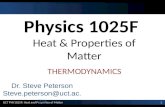 1 UCT PHY1025F: Heat and Properties of Matter Physics 1025F Heat & Properties of Matter Dr. Steve Peterson Steve.peterson@uct.ac.za THERMODYNAMICS.