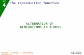 UNIT 4 The reproduction function Natural Science 2. Secondary Education ALTERNATION OF GENERATIONS IN A MOSS.