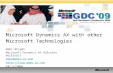 Microsoft Dynamics AX with other Microsoft Technologies Amer Atiyah Microsoft Dynamics AX Solution Architect amer@amer-ax.com  14/12/2009.