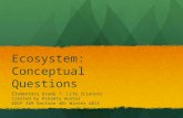 Ecosystem: Conceptual Questions Elementary Grade 7: Life Sciences Created by Kshamta Hunter EDCP 349 Section 401 Winter 2011.