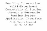 Enabling Interactive Multi-Experiment Computational Studies through a Permeable Runtime System-Application Interface Ph.D. Thesis Proposal Siu Yau Jun.