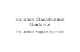 1 Violation Classification Guidance For Unified Program Agencies.