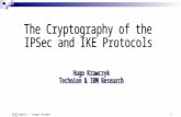 1 03Crypto - Hugo Krawczyk. 2 Outline of the Talk Short introduction to IPSec (very high level) Some crypto aspects of IPSec Introduction to IKE functionality.