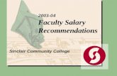 2003-04 Faculty Salary Recommendations Sinclair Community College.