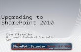 Upgrading to SharePoint 2010 Don Pistulka Microsoft Technical Specialist CDW.