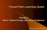PowerPoint Learning Quest Biology 9 Unit 6: Chemical Energy and Cellular Respiration Created by: Jeff Wolf and Mike Graff.
