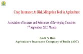 1 OVERVIEW OVERVIEW Indian Agriculture Agriculture Risks Crop Insurance: Evolution Crop Insurance: Types of Products & Perils Insured Crop Insurance:
