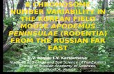 B CHROMOSOME NUMBER VARIABILITY IN THE KOREAN FIELD MOUSE APODEMUS PENINSULAE (RODENTIA) FROM THE RUSSIAN FAR EAST G.V. Roslik, I.V. Kartavtseva Institute.