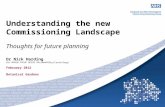 Understanding the new Commissioning Landscape Thoughts for future planning Dr Nick Harding BSc MFMLM FRCGP DRCOG DOccMedPGDip(Cardiology) February 2012.