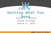 Www.cra-w.org CRA-W Getting What You Need Ellen L. Walker Hiram College March 6, 2013.