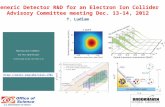 Generic Detector R&D for an Electron Ion Collider Advisory Committee meeting Dec. 13-14, 2012 T. Ludlam .