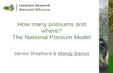 How many possums and where? The National Possum Model James Shepherd & Mandy Barron.