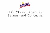 Six Classification Issues and Concerns. Four Year Cycle Proposal Six Classification: The Future.