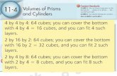 10-5 Volumes of Prisms and Cylinders To find the volume of a prism and the volume of a cylinder. In solving for volume of prisms and cylinders, students.