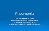 Pneumonia Tammy Wichman MD Assistant Professor of Medicine Pulmonary-Critical Care Creighton University Medical Center.