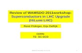 Review of WAMSDO 2011workshop: Superconductors in LHC Upgrade (HiLumi LHC) Ren© Fl¼kiger, Gijs DeRijk CERN TE- SC-SCD REMM'12, Fermilab, 13.-15.2.121