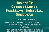 Innovative Practices in Juvenile Corrections: Positive Behavior Supports C. Michael Nelson National Center for Education, Disability, and Juvenile Justice.