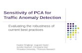 Sensitivity of PCA for Traffic Anomaly Detection Evaluating the robustness of current best practices Haakon Ringberg 1, Augustin Soule 2, Jennifer Rexford.