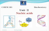 Unit  Nucleic acids CHEM 203 Biochemistry 9/15/20141Ola Fouad Talkhan.