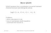 6th lecture Modern Methods in Drug Discovery WS07/08 1 More QSAR Problems: Which descriptors to use How to test/validate QSAR equations (continued from.