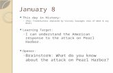 January 8 This day in History: ◦ 1942: Frankfurters replaced by Victory Sausages (mix of meat & soy meal) Learning Target: ◦ I can understand the American.