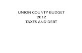 UNION COUNTY BUDGET 2012 TAXES AND DEBT. How I got here Pension Funding in NJ: Bad Assumptions Contribution Holidays Unfunded Benefit Promises Are we.