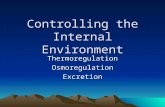 Controlling the Internal Environment ThermoregulationOsmoregulationExcretion.