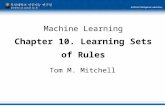 Machine Learning Chapter 10. Learning Sets of Rules Tom M. Mitchell.