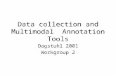 Data collection and Multimodal Annotation Tools Dagstuhl 2001 Workgroup 2.