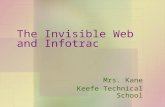 The Invisible Web and Infotrac Mrs. Kane Keefe Technical School.