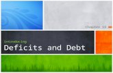 Chapter 15 introducing Deficits and Debt. Chapter Goals  Define the terms deficit, surplus, and debt and distinguish between a cyclical deficit and a.