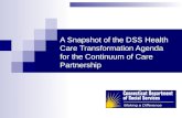 A Snapshot of the DSS Health Care Transformation Agenda for the Continuum of Care Partnership.