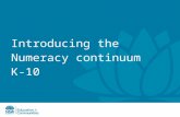 Introducing the Numeracy continuum K-10. NSW Curriculum and Learning Innovation Centre During this session, you will ….. discuss what is numeracy consider.