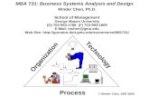 MBA 731: Business Systems Analysis and Design Minder Chen, Ph.D. School of Management George Mason University (O) 703-993-1788 (F) 703-993-1809 E-Mail: