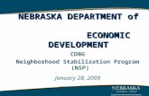 CDBG Neighborhood Stabilization Program (NSP) January 28, 2009  NEBRASKA DEPARTMENT of ECONOMIC DEVELOPMENT.