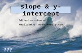 Slope & y-intercept Edited version of kballard @ math.weebly.com.
