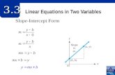 Linear Equations in Two Variables 3.33.3 Slope-Intercept Form.